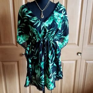 Palm Tree Beach Cover Up Top